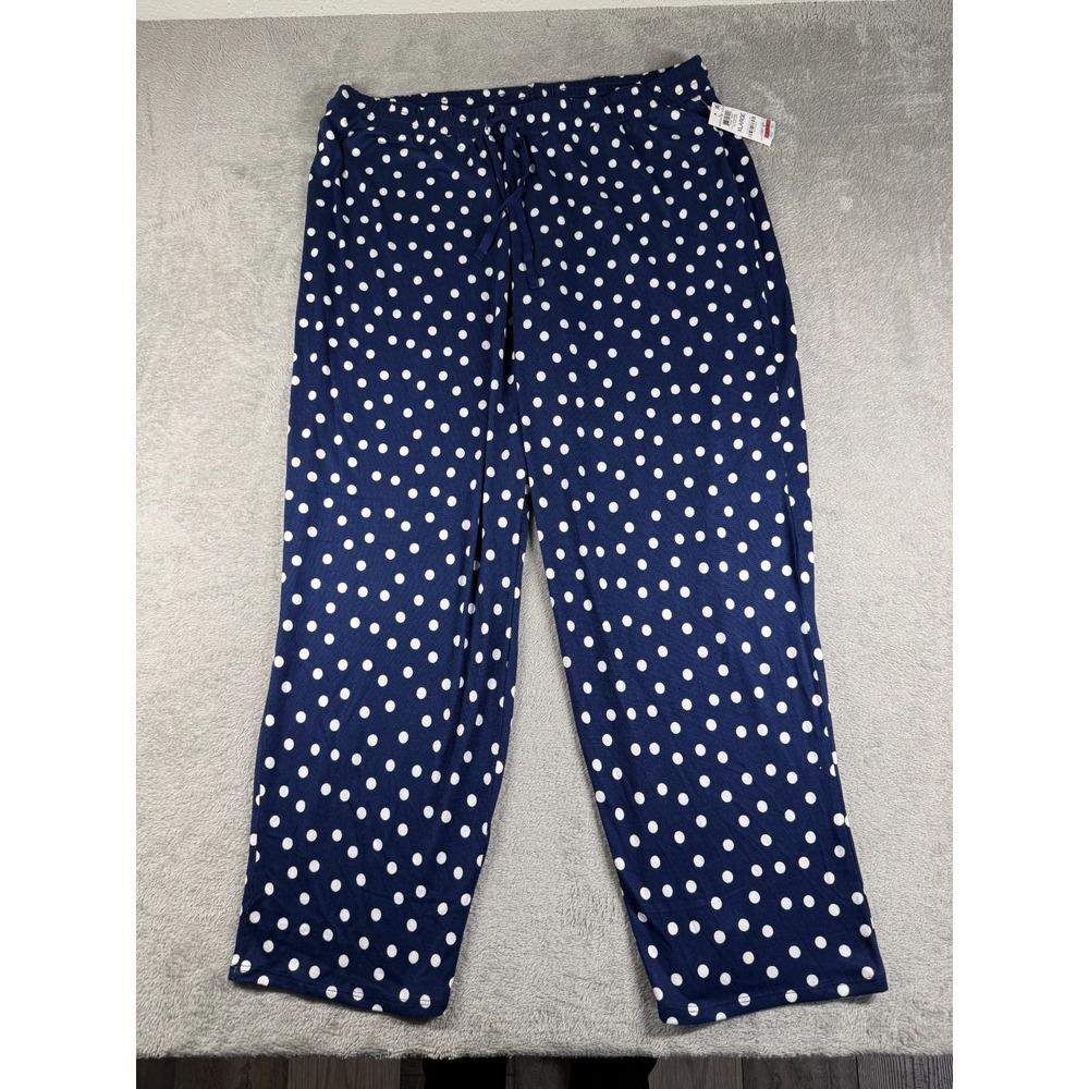 NWT Charter Club Intimates Women's Polka Dot Lounge Pants Navy & White‎ Size XL